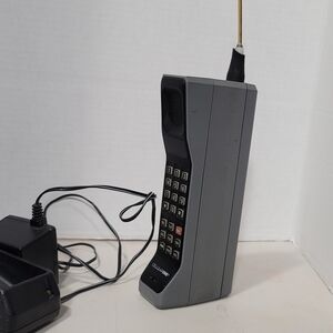 Vintage Cellular One Brick Phone With Charger.